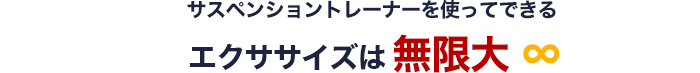 サスペンショントレーナーを使ってできる  エクササイズは無限大 