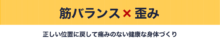 筋バランス×歪み/正しい位置に戻して痛みのない健康な身体づくり